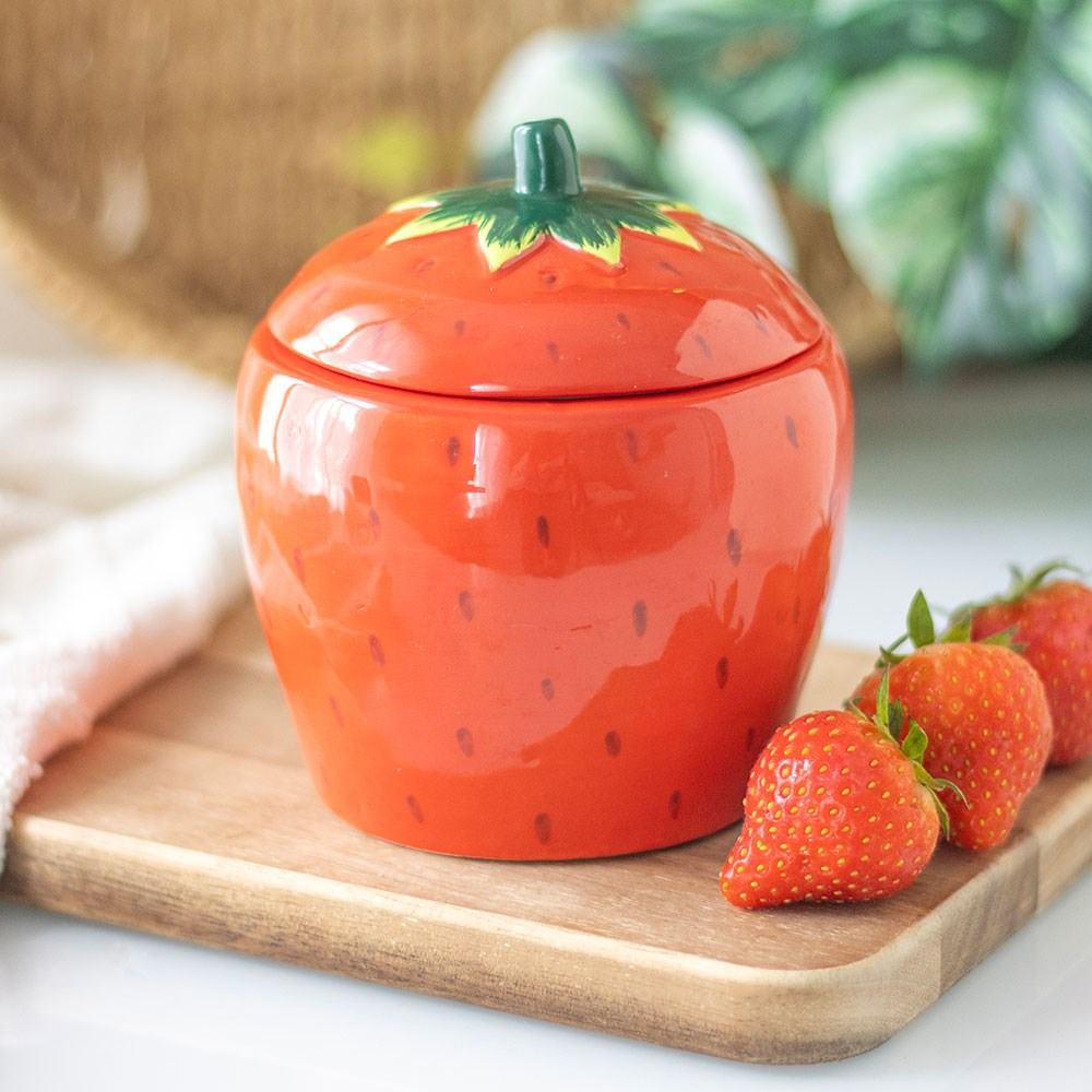 Something Different - Strawberry Shaped Candle Jar Geurkaars - Rood